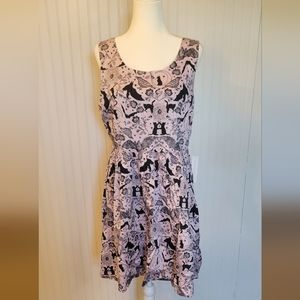 Modcloth size xl purple with black bats, cats, crows, and more. Nwt